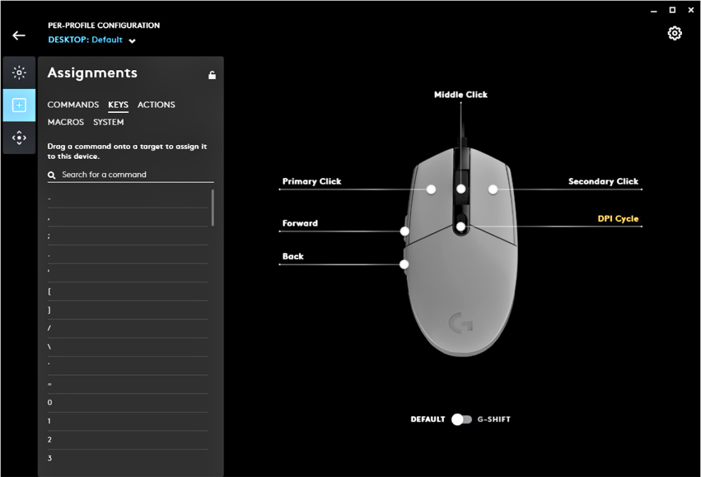 logitech g203 mouse sensitivity